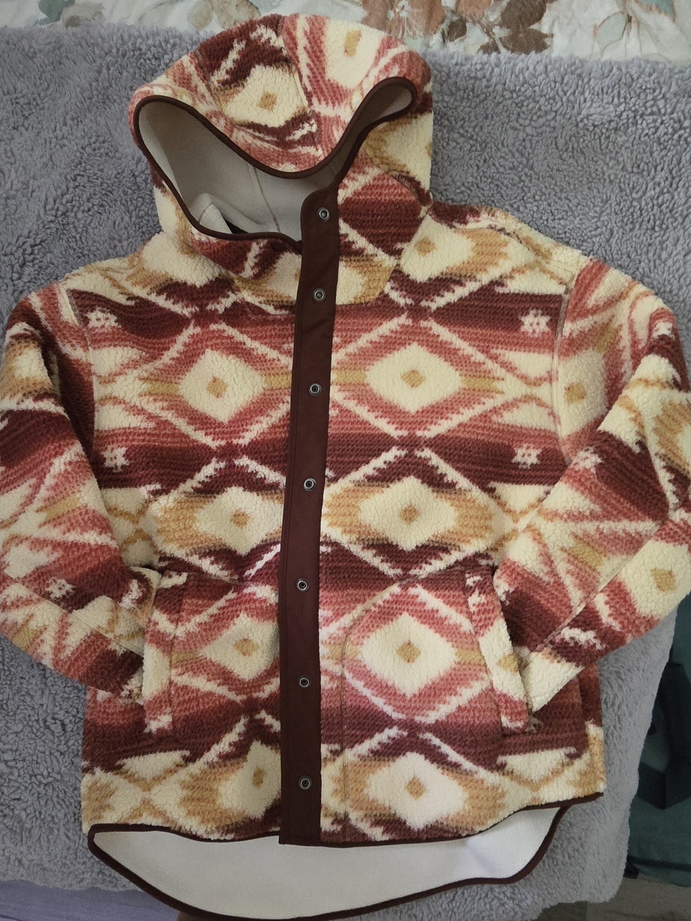 Heritage Multicolor Aztec-Pattern Hooded Puffer Jacket